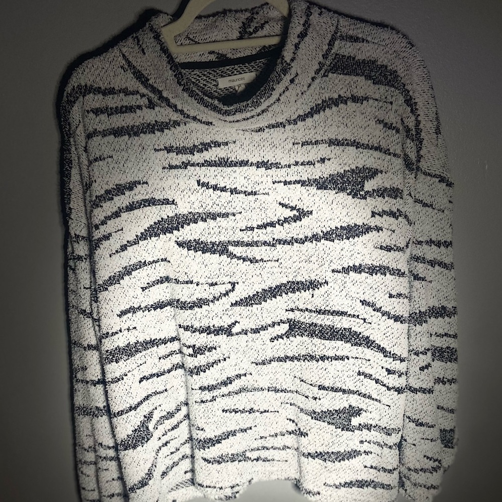 Maurices Zebra Print Fuzzy Sweater - image 1